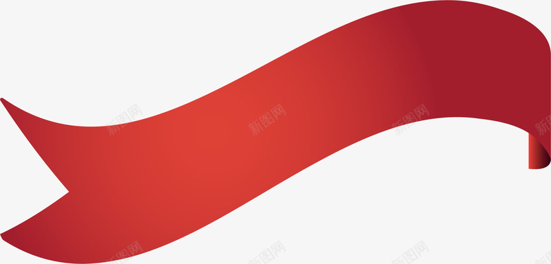 红色简约绸带png免抠素材_新图网 https://ixintu.com 标志图案 简约丝带 红色绸带 节庆标签 装饰图案