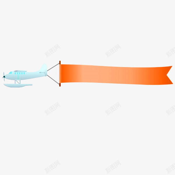 橙色简约飞机横幅装饰图案png免抠素材_新图网 https://ixintu.com 免抠PNG 横幅 橙色 简约 装饰图案 飞机