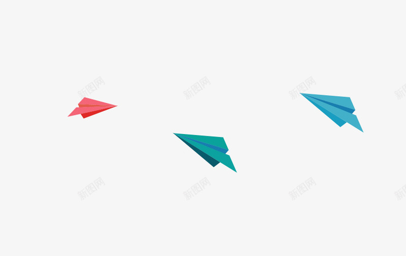 彩色纸飞机psd免抠素材_新图网 https://ixintu.com 折纸飞机 粉色飞机 蓝色纸飞机