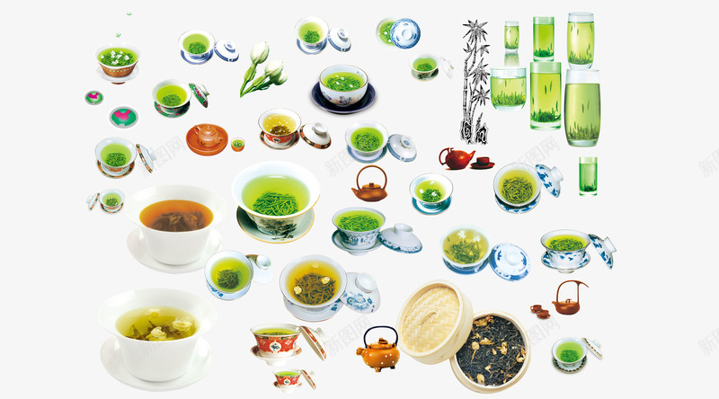 古代茶碗合集png免抠素材_新图网 https://ixintu.com 传统 文物 茶叶 茶碗