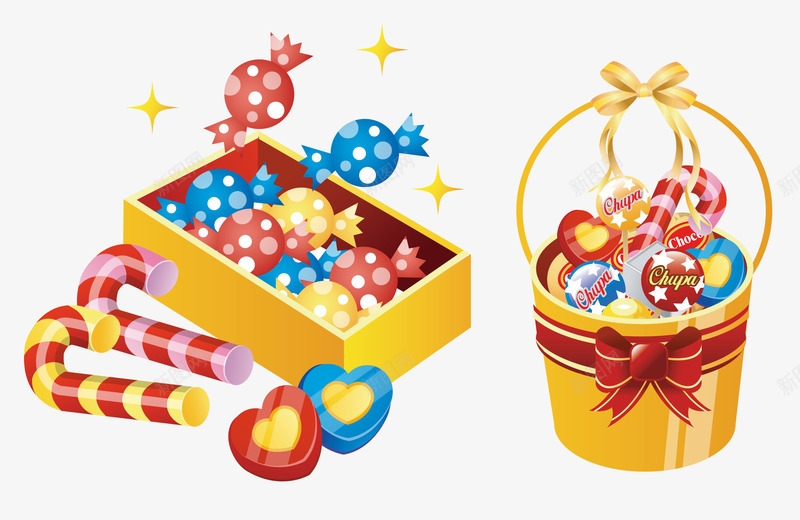卡通糖果盒png免抠素材_新图网 https://ixintu.com 卡通糖果 喜糖 小朋友 彩色糖 甜品 糖果 糖果盒 美味 美食