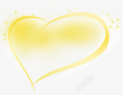 黄色卡通爱心形状组合效果素材