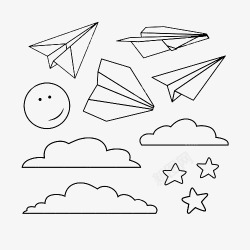 多个纸飞机手绘纸飞机多个高清图片