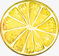 柠檬片装饰手绘水果片柠檬片装饰高清图片