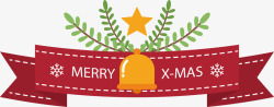 圣诞节铃铛丝带标签素材