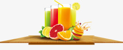 饮料饮用果汁木板水果高清图片