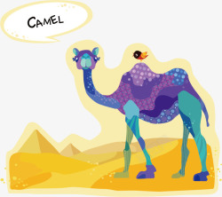 彩色的沙漠骆驼卡通图矢量图高清图片