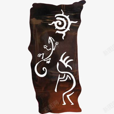 复古壁画png免抠素材_新图网 https://ixintu.com 创意 古代人 图腾 壁画 涂鸦 蜥蜴 远古人