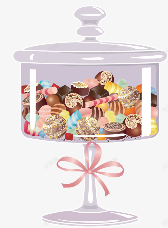 美味糖果png免抠素材_新图网 https://ixintu.com 巧克力 玻璃 糖果 罐子