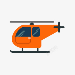 橙色直升飞机素材