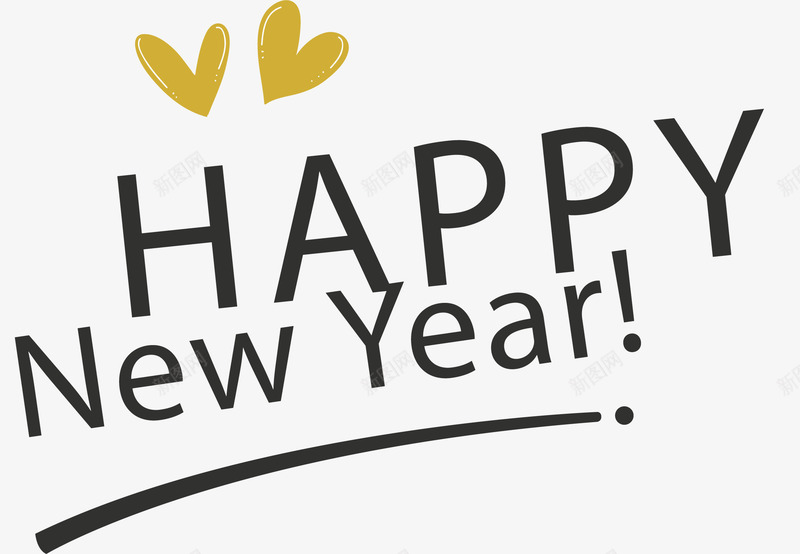 新年快乐英文png免抠素材_新图网 https://ixintu.com 2018 2018标签 卡通手绘新年标签 手绘标签 新年快乐英文 新年标签 标签设计 英文字体