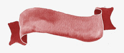 标签绶带手绘红色丝带飘带高清图片