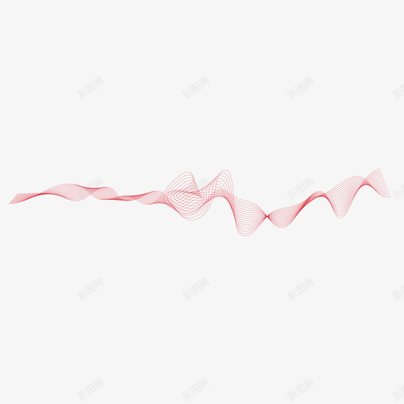 红色扭曲细线条曲线png免抠素材_新图网 https://ixintu.com 扭曲 曲线 红色 细线条