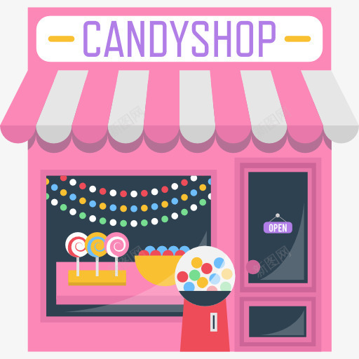 糖果店图标png_新图网 https://ixintu.com 建筑 甜点 甜的 糖 糖果 糖果店 食品