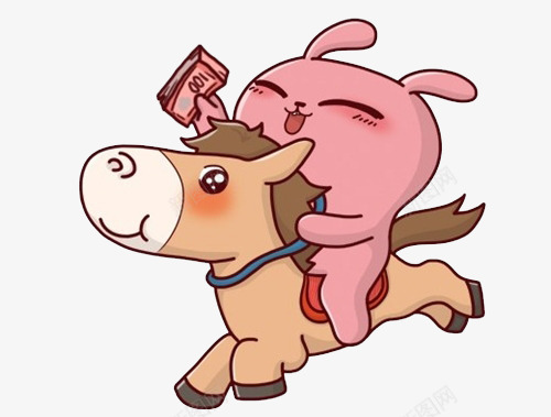 送钱的兔子png免抠素材_新图网 https://ixintu.com 兔子 卡通 钱 马