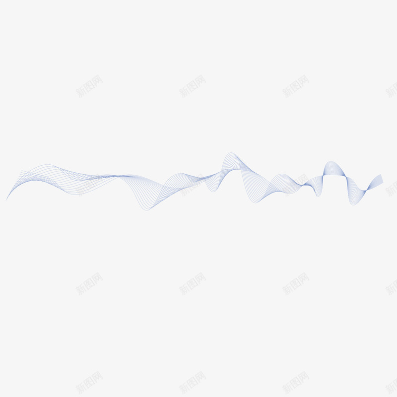 蓝色折线曲线飘带png免抠素材_新图网 https://ixintu.com 折线 曲线 蓝色 飘带