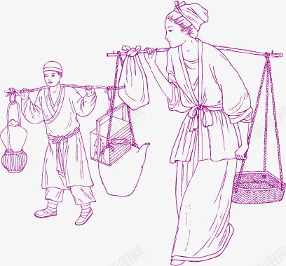 古代商贩png免抠素材_新图网 https://ixintu.com 古人 古代商贩 服饰