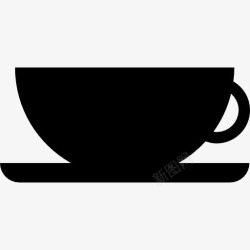 茶叶审评杯杯黑色的剪影图标高清图片