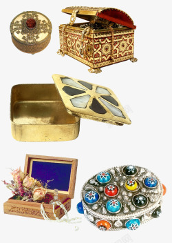 复古珠宝箱古代铜制珠宝盒珠宝箱高清图片