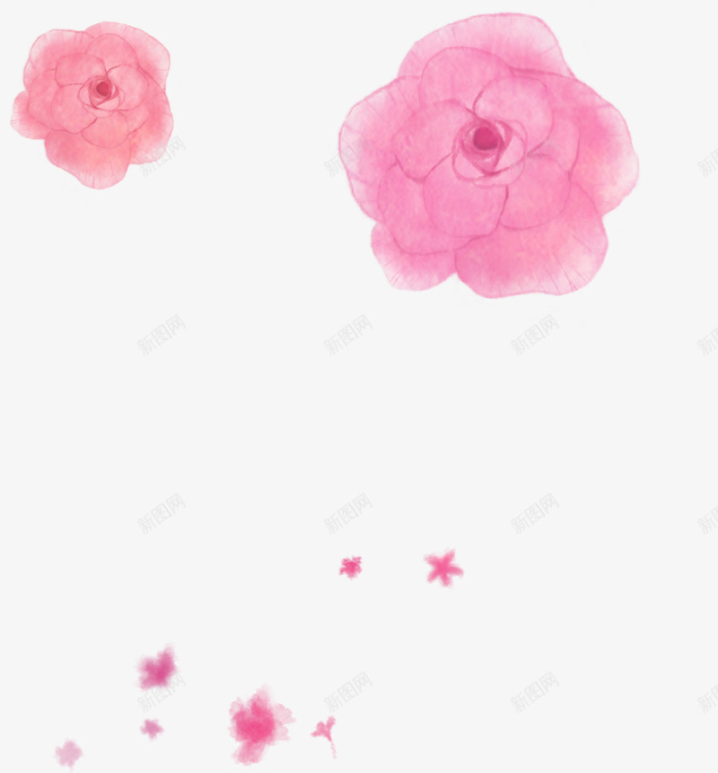 唯美粉色小花分层png免抠素材_新图网 https://ixintu.com 分层 粉色