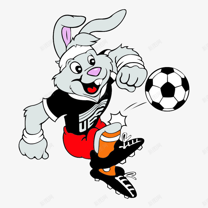踢足球的兔子png免抠素材_新图网 https://ixintu.com 兔子 卡通 足球 踢足球 运动