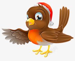 圣诞鸟卡通棕色的鸟高清图片