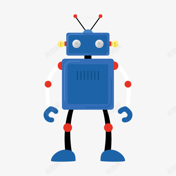 手绘卡通蓝色玩具机器人png免抠素材_新图网 https://ixintu.com 动漫 动画 卡通机器人 智能机器人 机器人插画 玩具机器人 科技 蓝色机器人