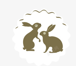 咖色复活节小兔子素材
