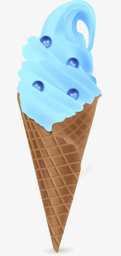 蓝莓冰激凌夏季蓝色水果冰激凌高清图片