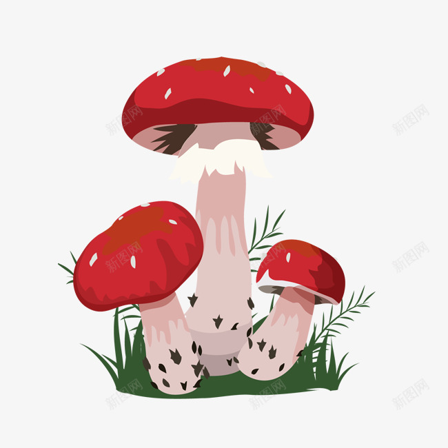 红色卡通蘑菇组合png免抠素材_新图网 https://ixintu.com 卡通 卡通蘑菇头 彩色蘑菇头 红色蘑菇 草丛 蘑菇头 蘑菇组合 蘑菇装饰