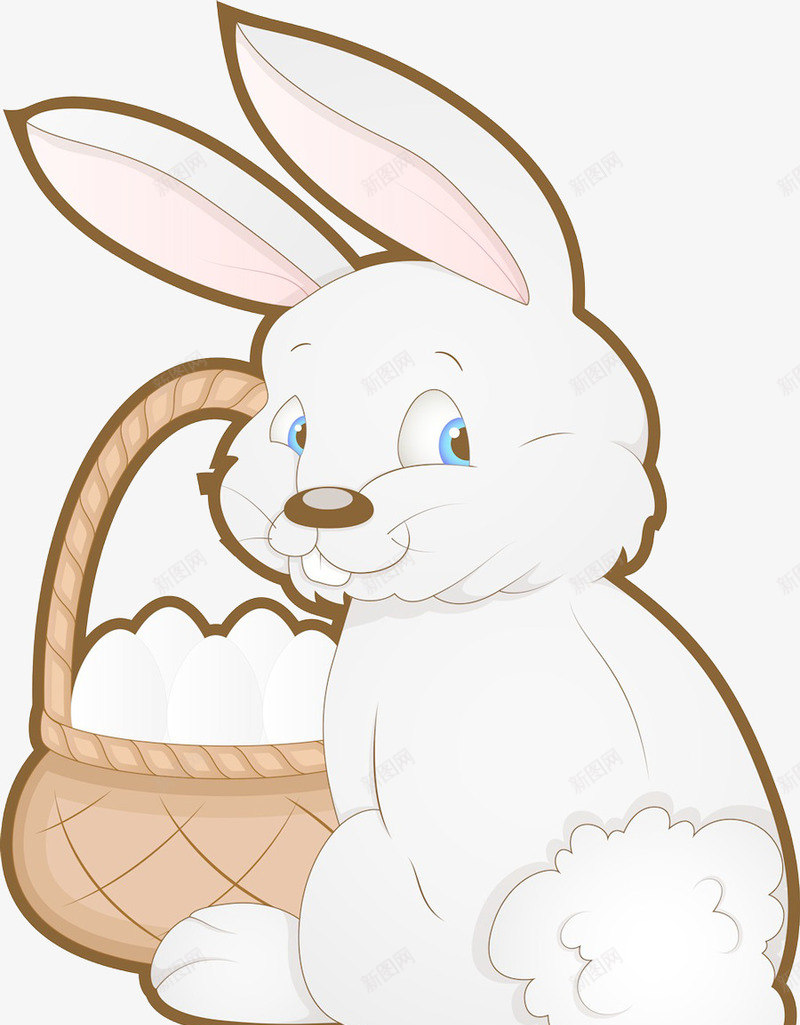 复活节兔子png免抠素材_新图网 https://ixintu.com 一篮子蛋 兔子 复活彩蛋 复活节