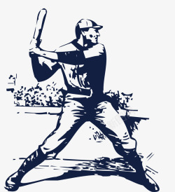拿着棒球棒手绘棒球男子高清图片