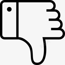 社会信号社会不喜欢拇指向下的手概述符号图标高清图片