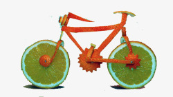 创意水果自行车素材