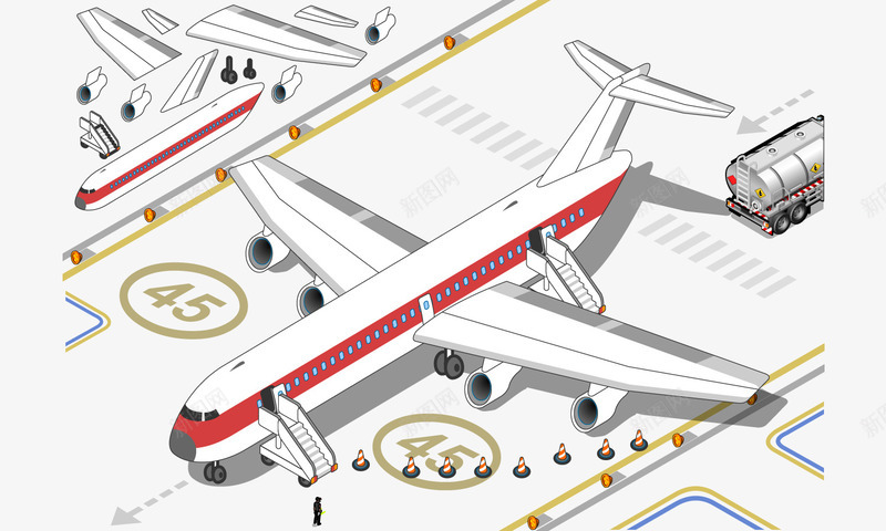 白色飞机场png免抠素材_新图网 https://ixintu.com 卡通元素 白色 飞机 飞机场