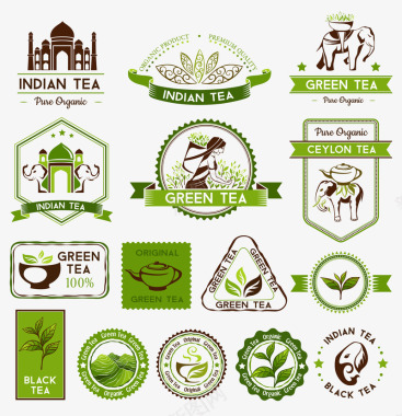 泰国绿色清新茶叶图标图标