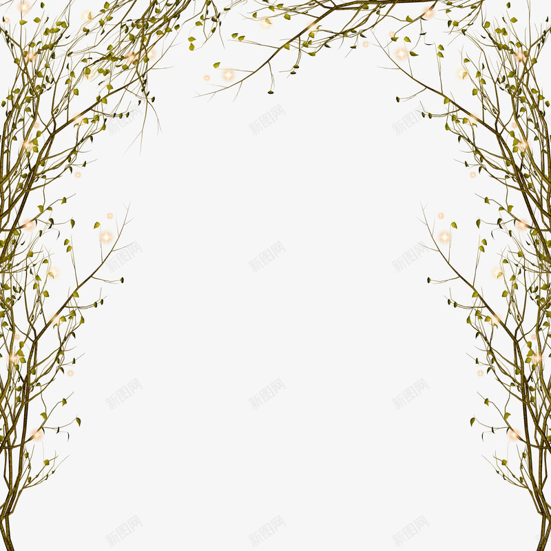 树枝装饰边框图案png免抠素材_新图网 https://ixintu.com 扎乱树枝 树枝素材 装饰图案 装饰素材