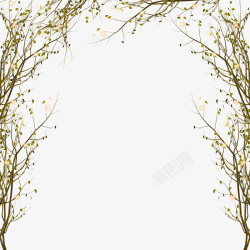 树枝装饰边框图案素材