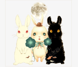 手绘插画兔子素材