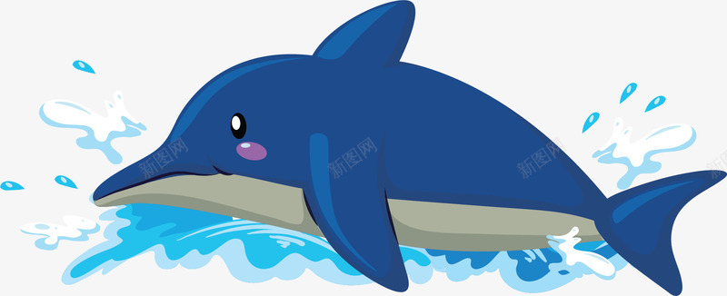 夏季海洋蓝色海豚矢量图ai免抠素材_新图网 https://ixintu.com 可爱海豚 夏季 夏季海洋 海豚 矢量png 蓝色海豚 矢量图