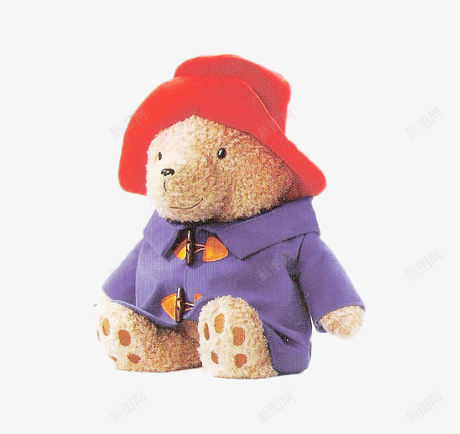 紫色风衣红色帽子泰迪熊png免抠素材_新图网 https://ixintu.com 母婴 泰迪熊 玩具