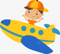 飞行男孩世界航天日黄色飞机高清图片