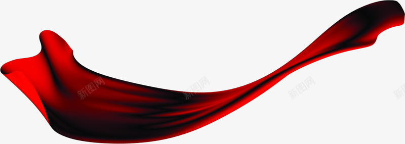 手绘红色漂浮装饰丝带png免抠素材_新图网 https://ixintu.com 丝带 漂浮 红色 装饰