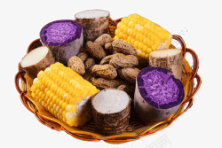 紫薯和玉米的组合素材