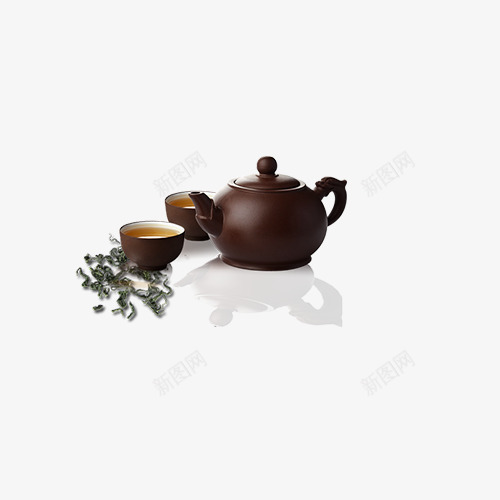 茶壶茶杯和茶叶png免抠素材_新图网 https://ixintu.com 实物 茶叶 茶壶 茶杯