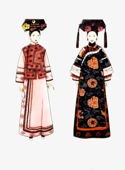 古代旗袍女裙素材