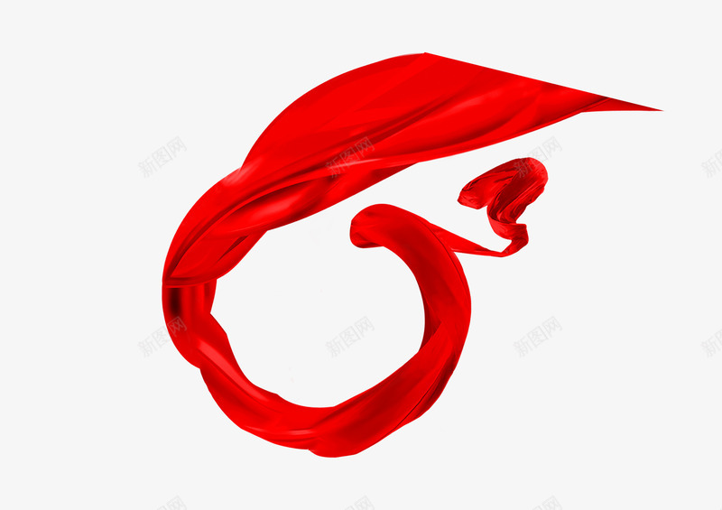 红色彩带png免抠素材_新图网 https://ixintu.com 丝带 圆形丝带 彩带 彩带缠绕 红色 飘扬