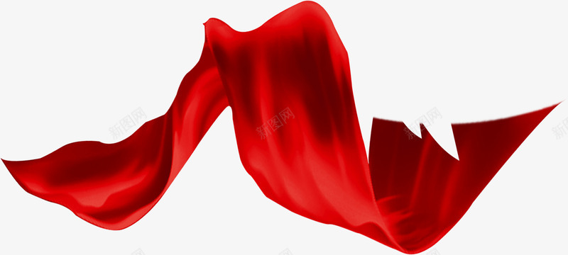 红色手绘漂浮丝带装饰png免抠素材_新图网 https://ixintu.com 丝带 漂浮 红色 装饰