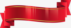 飘逸的红色节日丝带矢量图素材