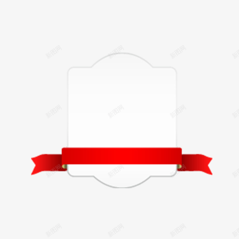 手绘丝带展示板png免抠素材_新图网 https://ixintu.com 丝带 元素 展示板 红色 装饰